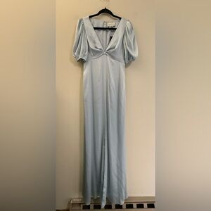 NWT‎ Sachin + Babi Alli Evening Gown with Puffy Sleeves in Ice Blue - 0